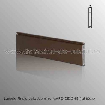 Lamele finale rulouri exterioare aluminiu late maro deschis ral 8014